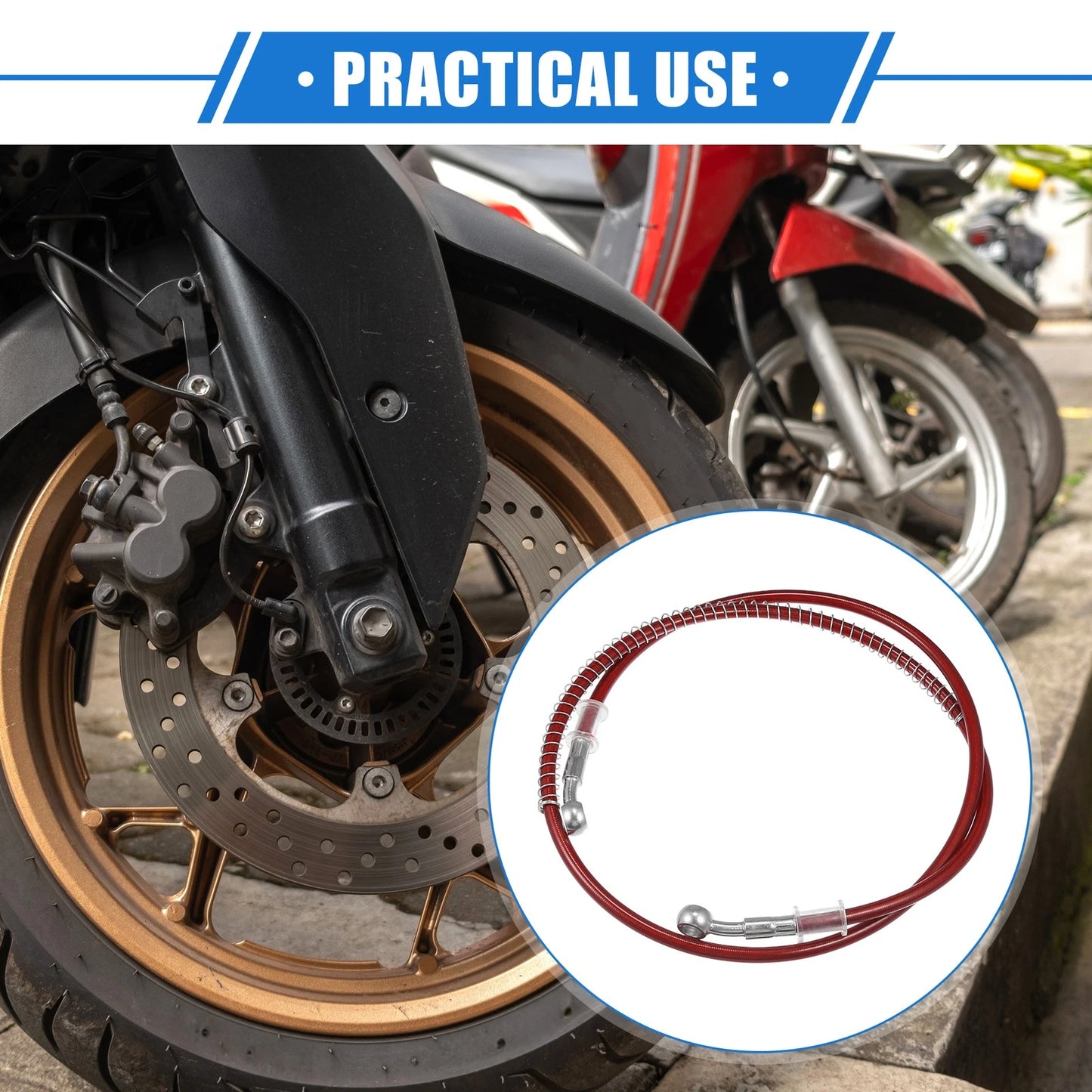 120cm 10mm Red Hydraulic Brake Hose Line Pipeline for Motorcycle