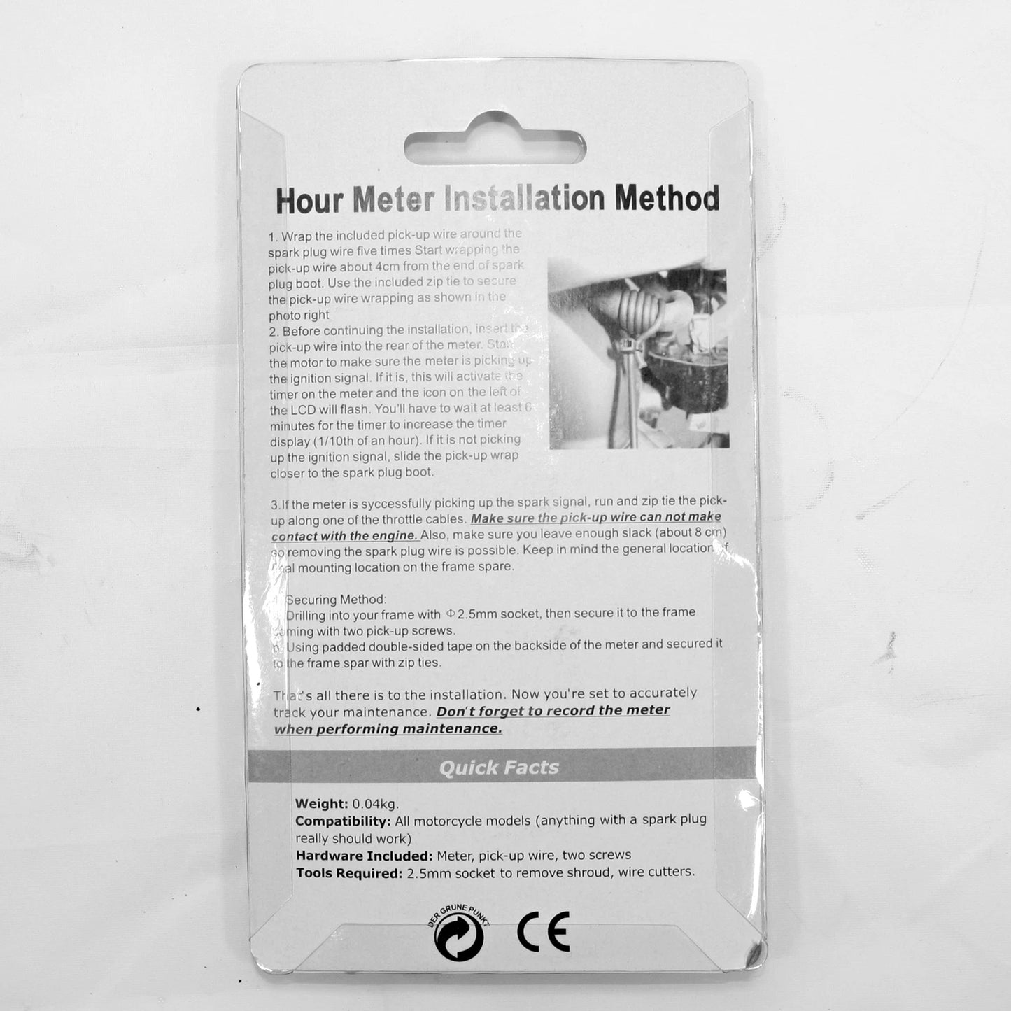 Inductive Waterproof Hour Meter for Marine ATV Motorcycle Dirt Bike Ski Engine GREEN