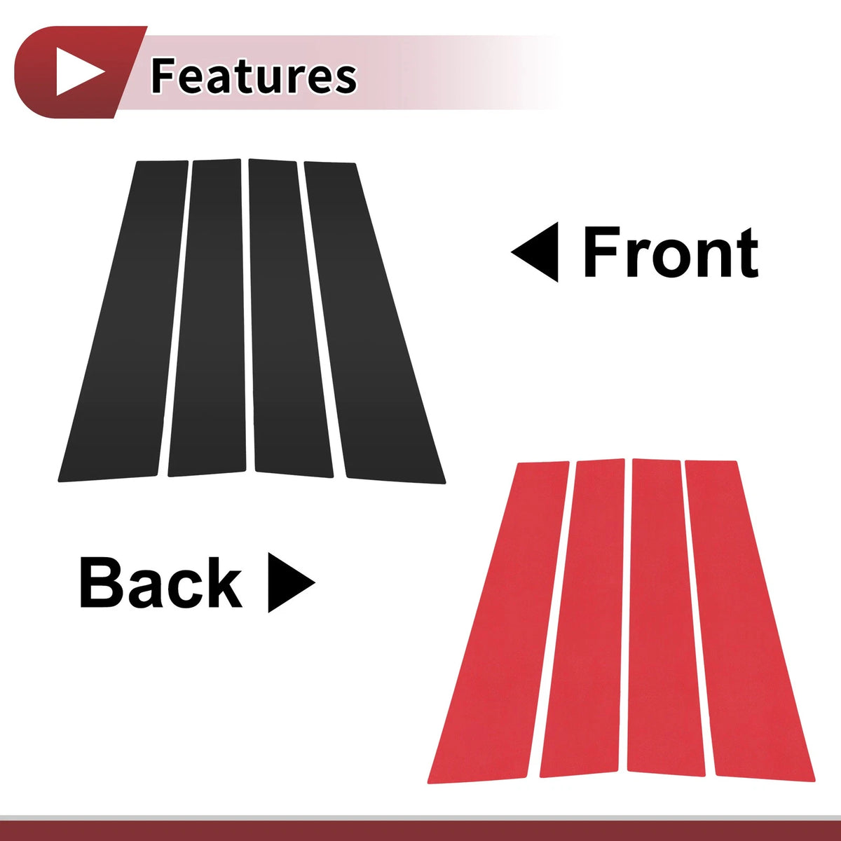 4 x Door Pillar Window Trim for Mitsubishi Triton/L200 (2016-2024)