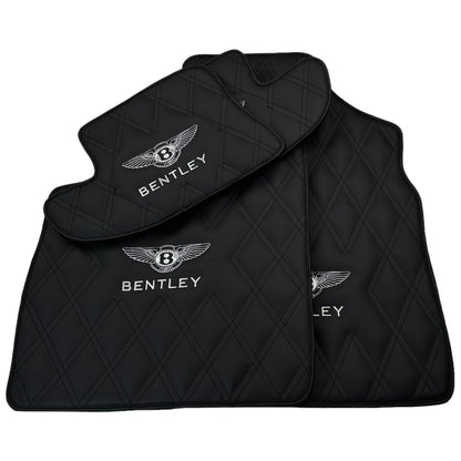Black Leather Floor Mats for Bentley Continental GT (2004-2017) - Hand Made Set