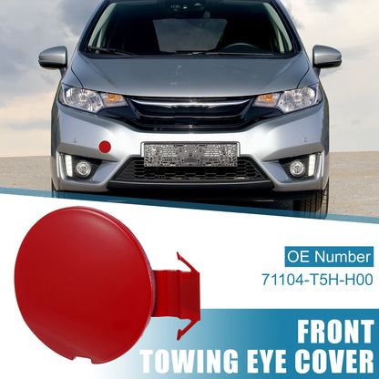 Front Bumper Tow Hook Cover for Honda Fit Jazz GK5 2014-2017 Red