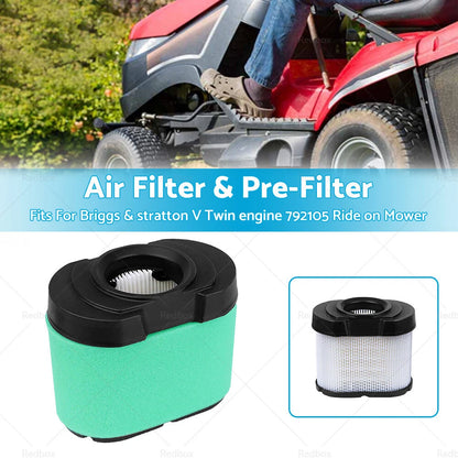Air Filter & Pre-Filter for Briggs & Stratton V Twin Engine Mower