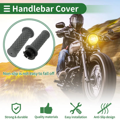 7/8" 22mm Hand Grips Cover for Motorcycle Dark Gray