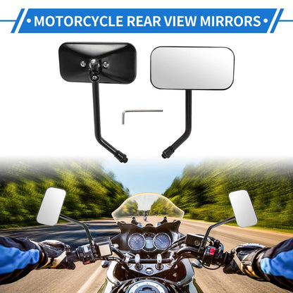 M10 1x Rear View Mirrors for Motorcycle Handlebar Chrome Silver Tone