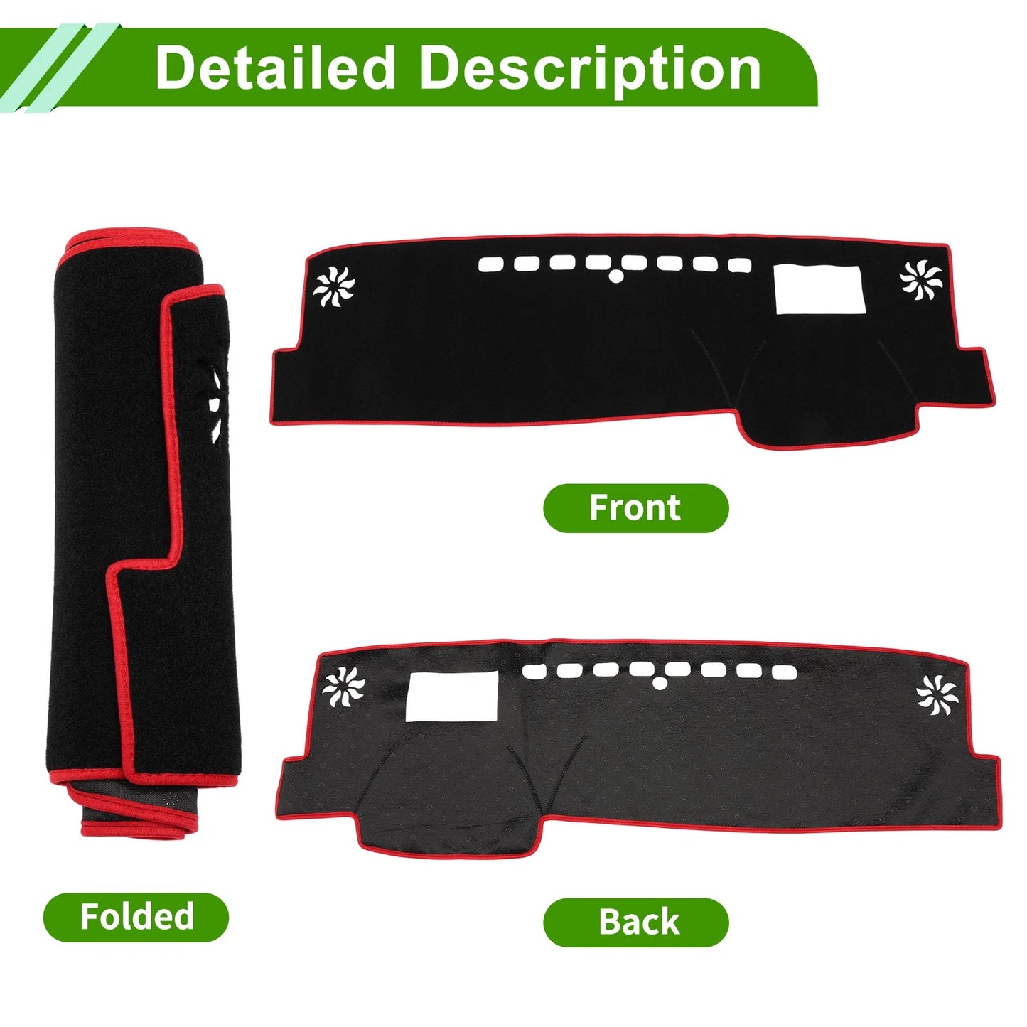 Dashboard Cover Black Red for Toyota Camry XV70 (2018-2023)