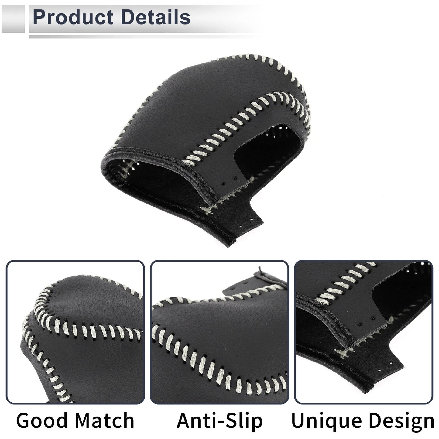 Gear Shift Knob Cover for Toyota Camry (2019-2022) Black Beige Faux Leather