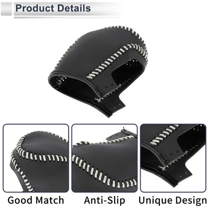 Gear Shift Knob Cover for Toyota Camry (2019-2022) Black Beige Faux Leather