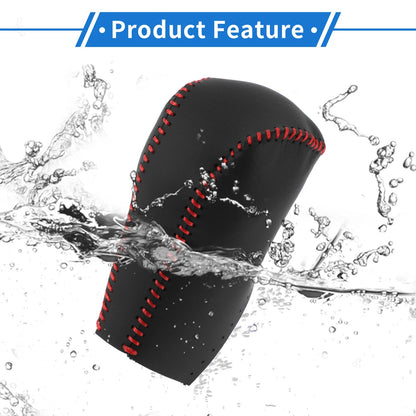 Car Gear Shift Knob Cover for Toyota RAV4 (2013-2016) Black Red Faux Leather