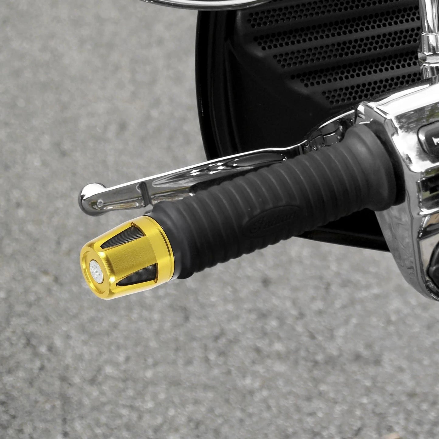 Pair 17mm Hand Grips End Caps Plug Gold Tone for Universal Motorcycle