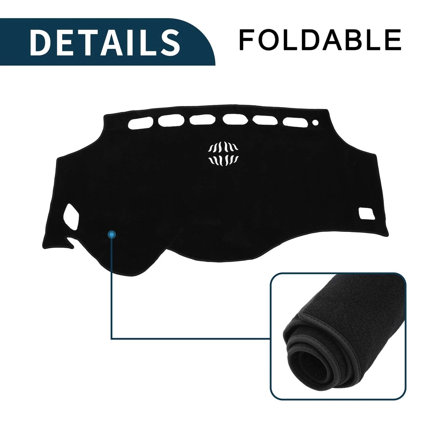 Dashboard Cover Mat for Toyota Vellfire Alphard with Sticker Black 1 Set