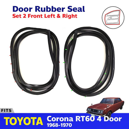 Door Rubber Weatherstrip Front L+R Fits Toyota Corona RT60 4D Sedan 1968-70 D08