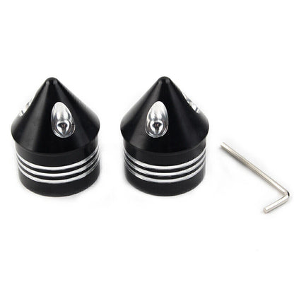 2 x Black Thick Front Axle Nut Covers for Harley Electra Glide Sportster (2000-2023)