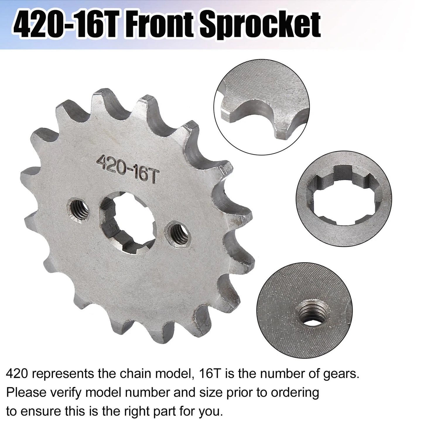 420 16T 17mm Front Sprocket for Honda 50cc 70cc 90cc 110cc 125cc