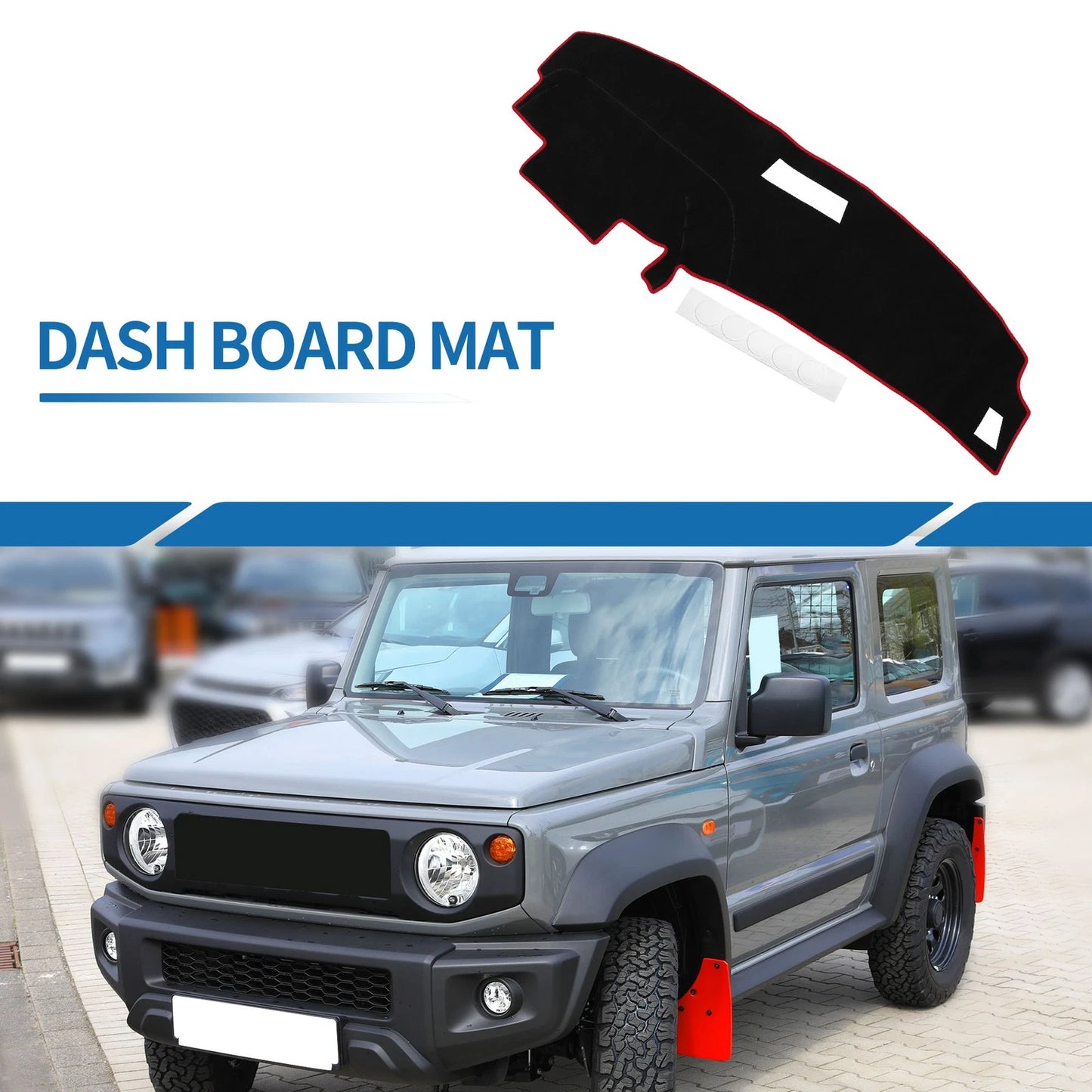 Dash Cover Mat for Ford Ranger (1989-1994) - Sun Protector Pad Black Red