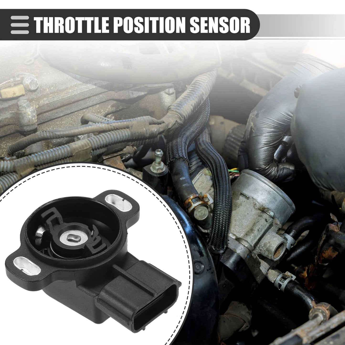 Throttle Position Sensor for MAZDA MX-6 (1993-1997) Black Plastic