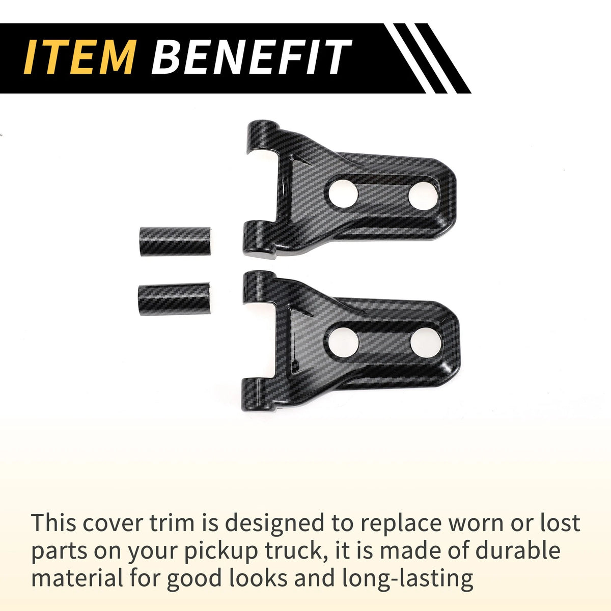 Front Engine Hood Hinge Cover Trim for Jeep Carbon Fiber Black  (2018-2023)