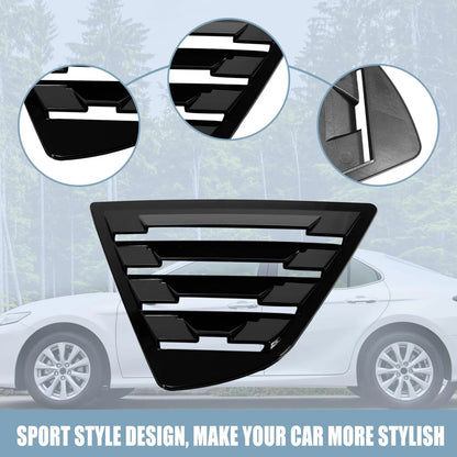 Glossy Black Rear Side Window Louver Covers for Toyota Camry