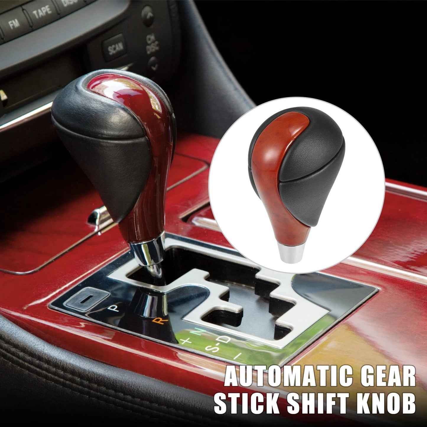 Black Faux Leather Gear Shift Knob for Lexus ES350 (2007-2012)
