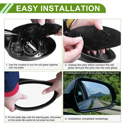 Heated Left Side Mirror Glass for Hyundai Sonata (1999-2005)