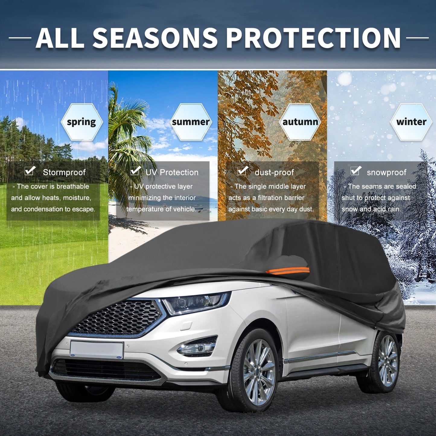 Waterproof 210D-PU Car Cover for Ford Edge (2007-2023)