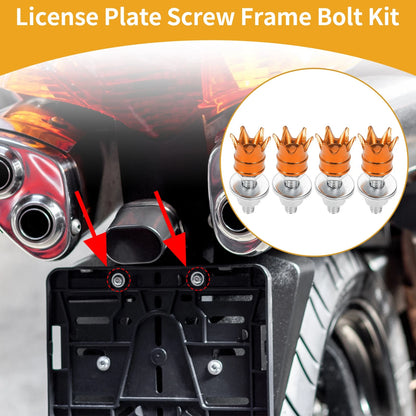 License Plate Screws Cover / M6 40mm 4Pcs for Universal Motorcycle
