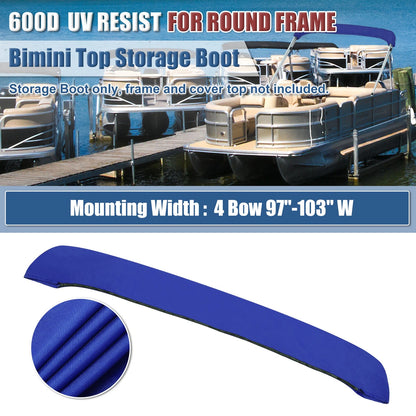 4 Bow Bimini Top Boot Blue 97-103 600D Polyester Canvas for Boat