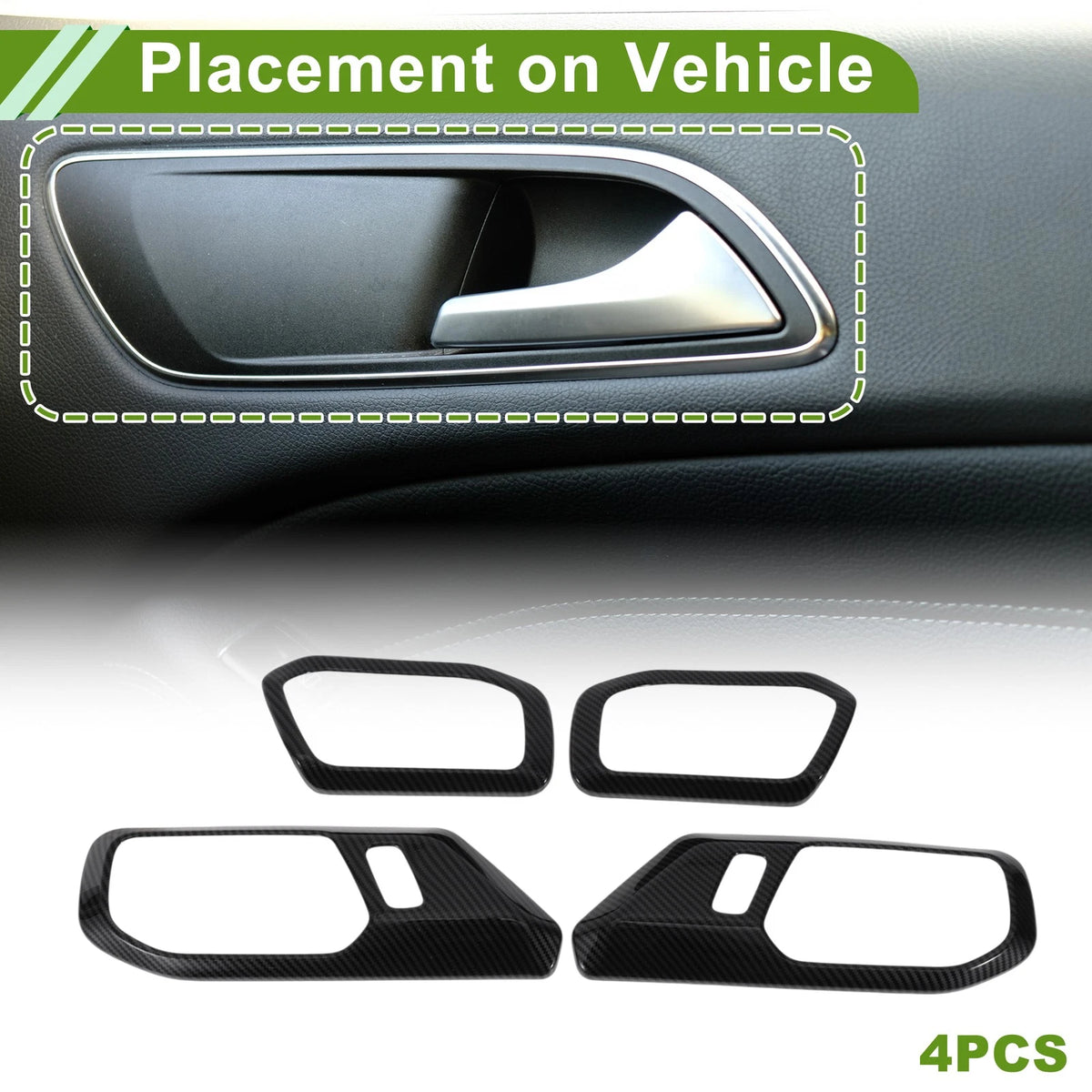 Interior Door Handle Bowl Cover Trim for Ford Bronco (2021-2025) - 4 Pcs