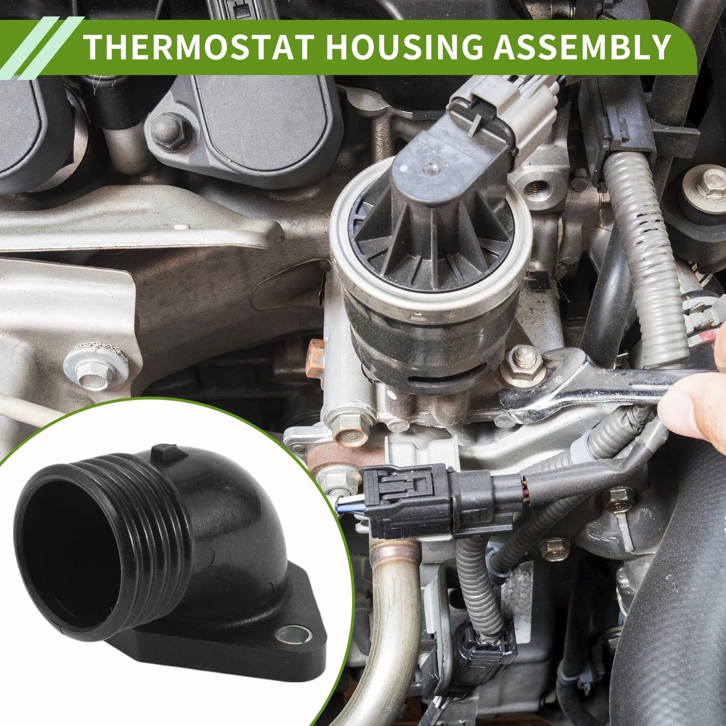 Engine Coolant Thermostat Housing for BMW Z3 E34 E36 316i 318i (1989-2000)