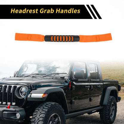 2 x Headrest Grab Handles for Jeep Wrangler (2011-2023) - Orange