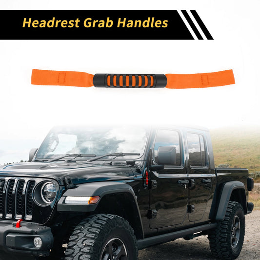 2 x Headrest Grab Handles for Jeep Wrangler (2011-2023) - Orange
