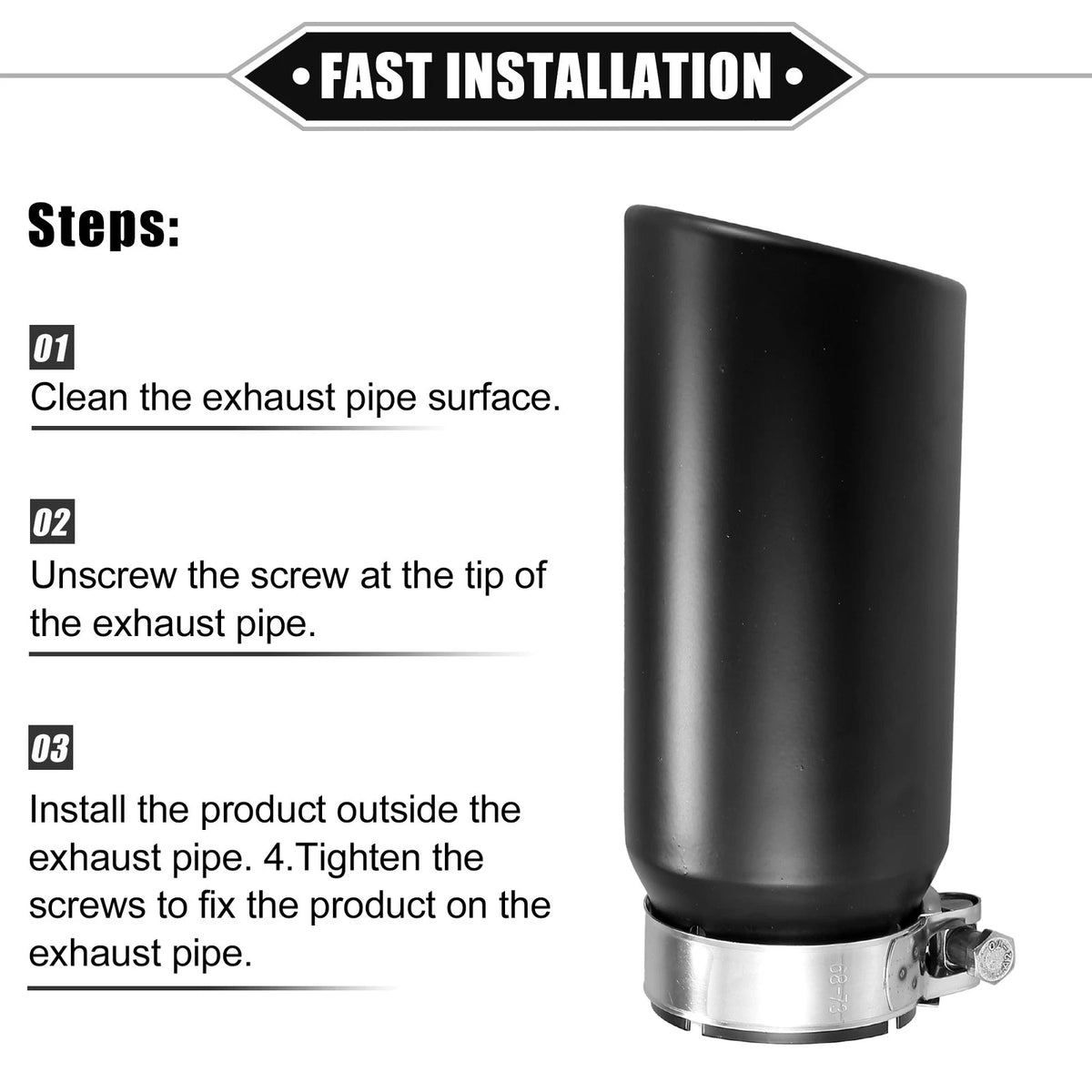 2.8" Inlet 8.5" Length Exhaust Tip Tailpipe for Toyota Tacoma (2005-2023)