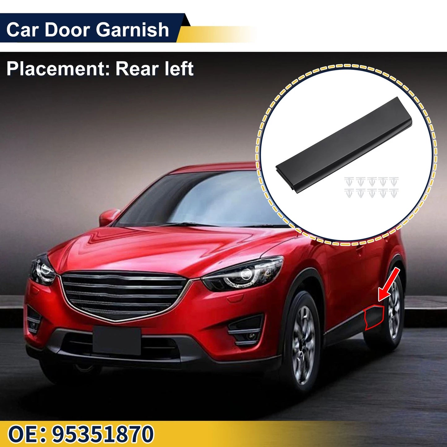 Door Side Lower Trim Rear Left for Buick Encore (2013–2019)