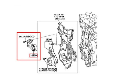 V-Ribbed Belt Tensioner for Toyota Yaris, Sienta, Avanza (2005-2020)