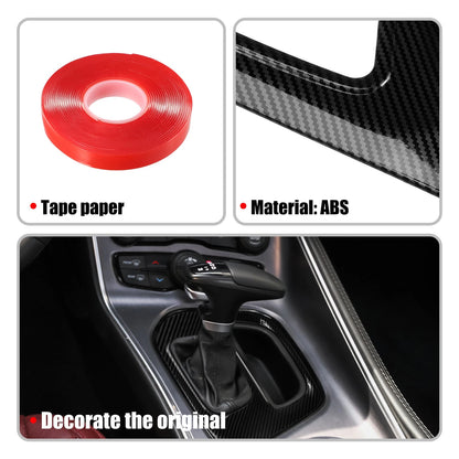 1 Pc Carbon Fiber Black Central Gear Shift Panel Trim for Dodge