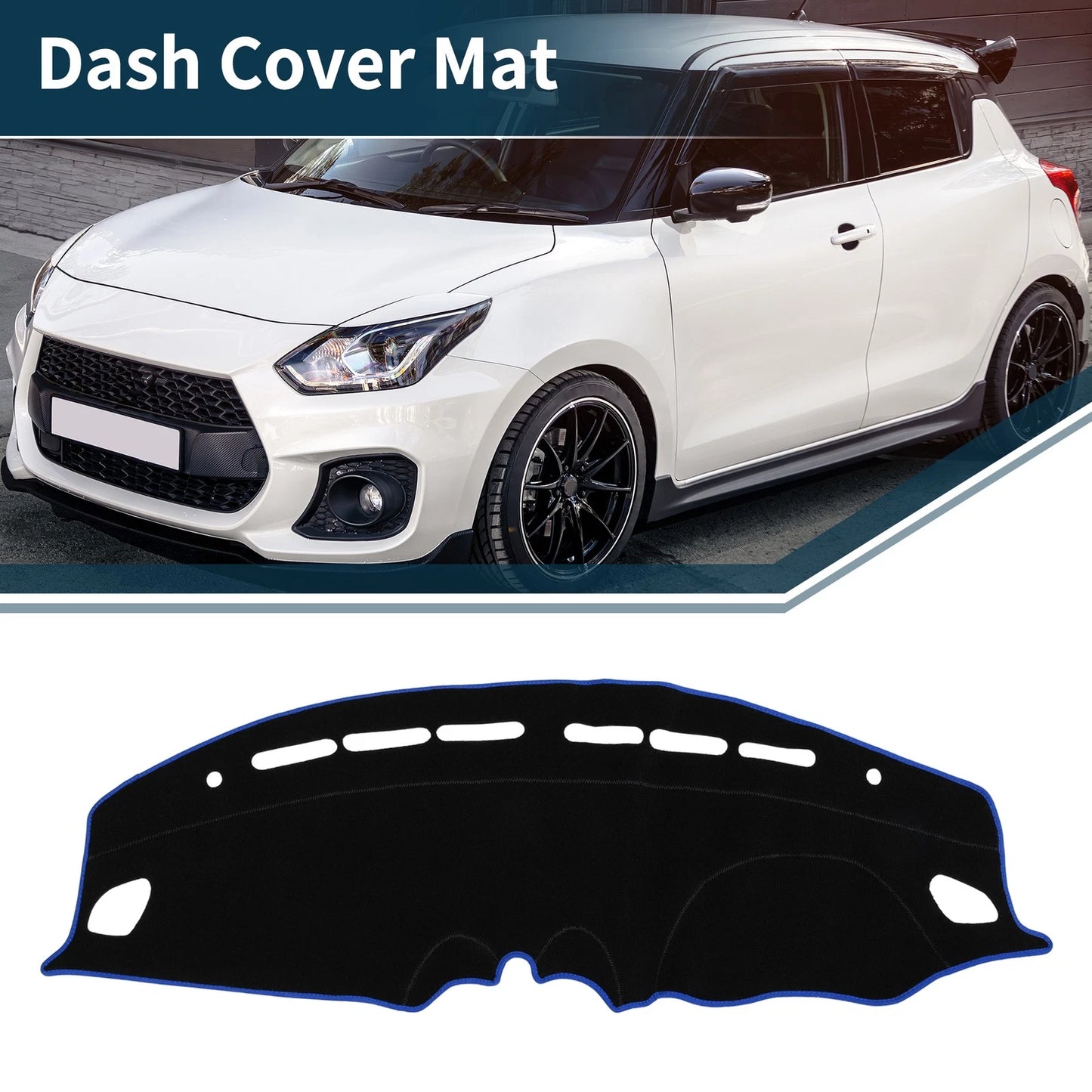 Dash Cover Mat for Suzuki Swift Sport (2018-2019) Black Blue