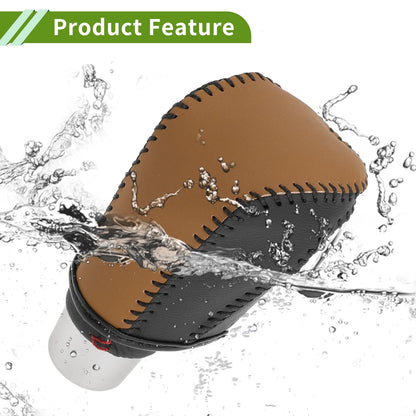 Car Gear Shift Knob Cover for Honda Civic (2016-2021) - Brown Black Faux Leather