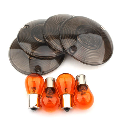 Smoked Turn Signal Light Cover Lens for Harley Davidson Classic FLHTC