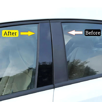 Black Window Pillar Posts Door Trim Covers for 2007-2011 Honda CR-V 6 x Pieces