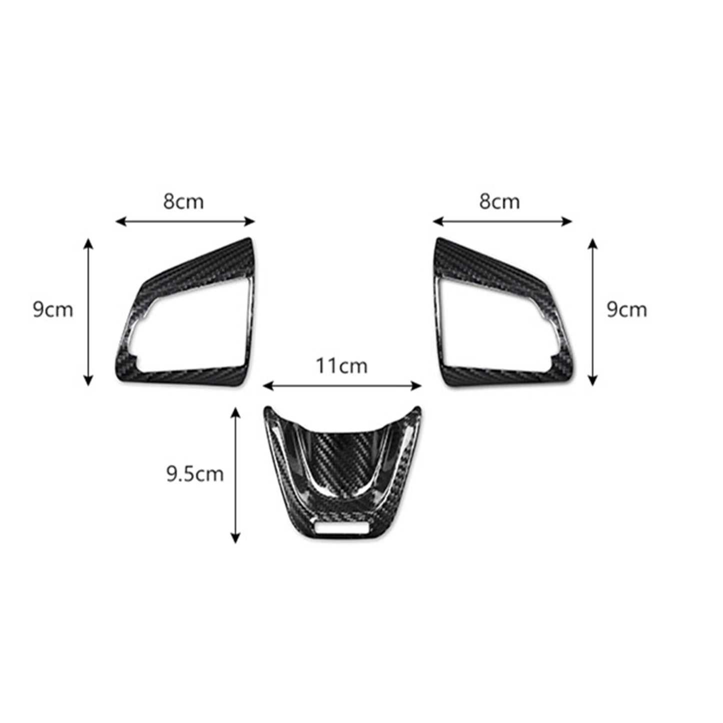Carbon Fiber Steering Wheel Cover for Kia Stinger (2018-2023) 3 x pcs