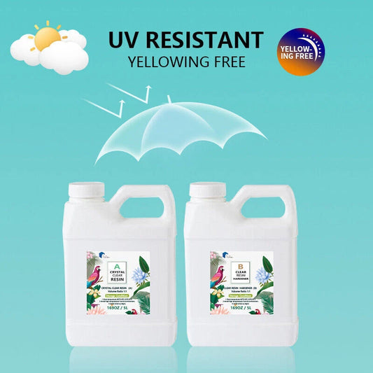 1L Epoxy Resin 1:1 AB Kit for Art DIY UV Crafts Glass & Water Coating