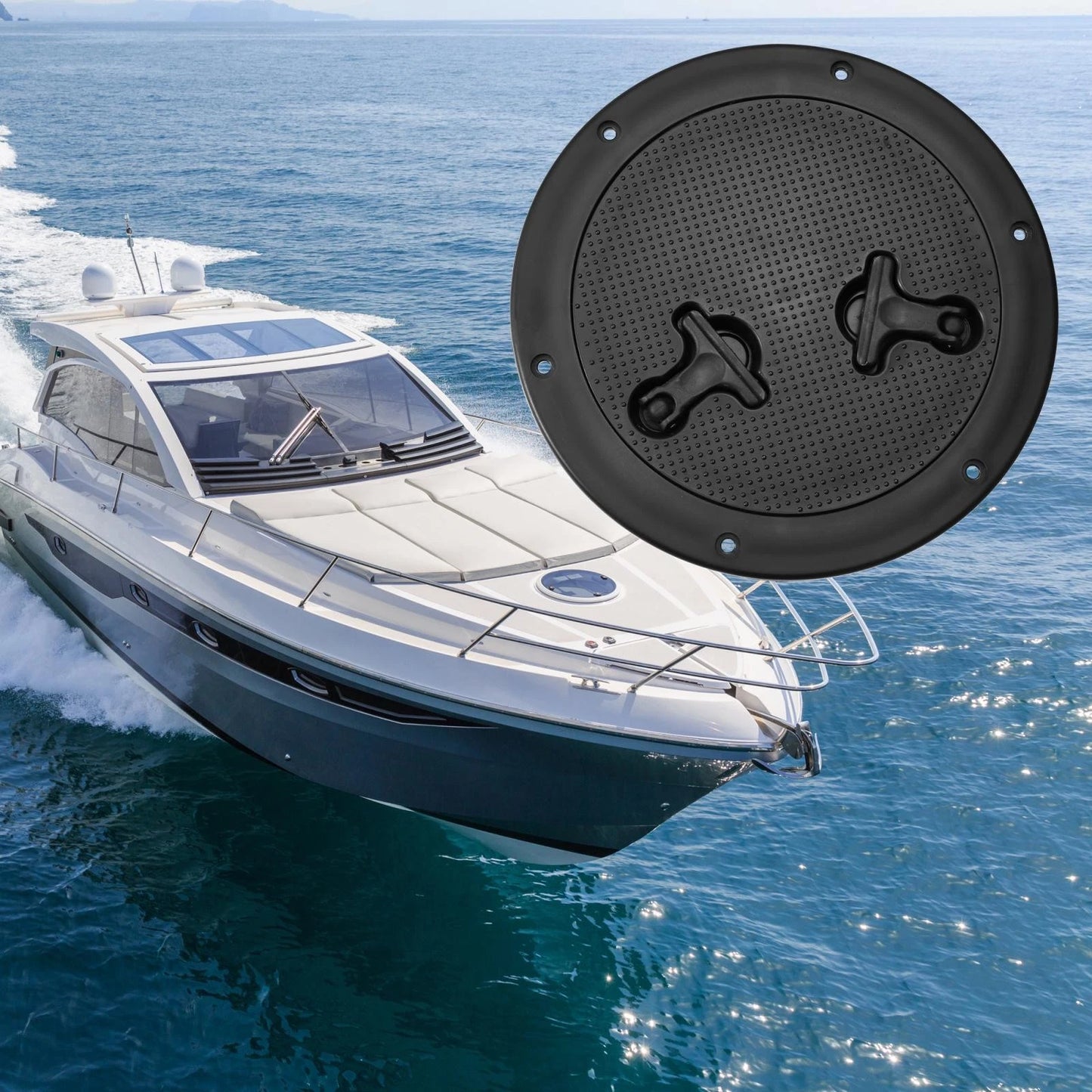Deck Plate Hatch / 2 x 8 Inch / Marine Inspection Hatch Cover Black for Boat