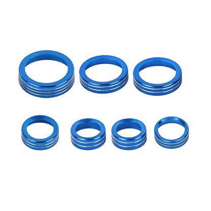 7PC Blue Center Console Audio Switch Knob Trim Ring for Bronco Sport (2021-)