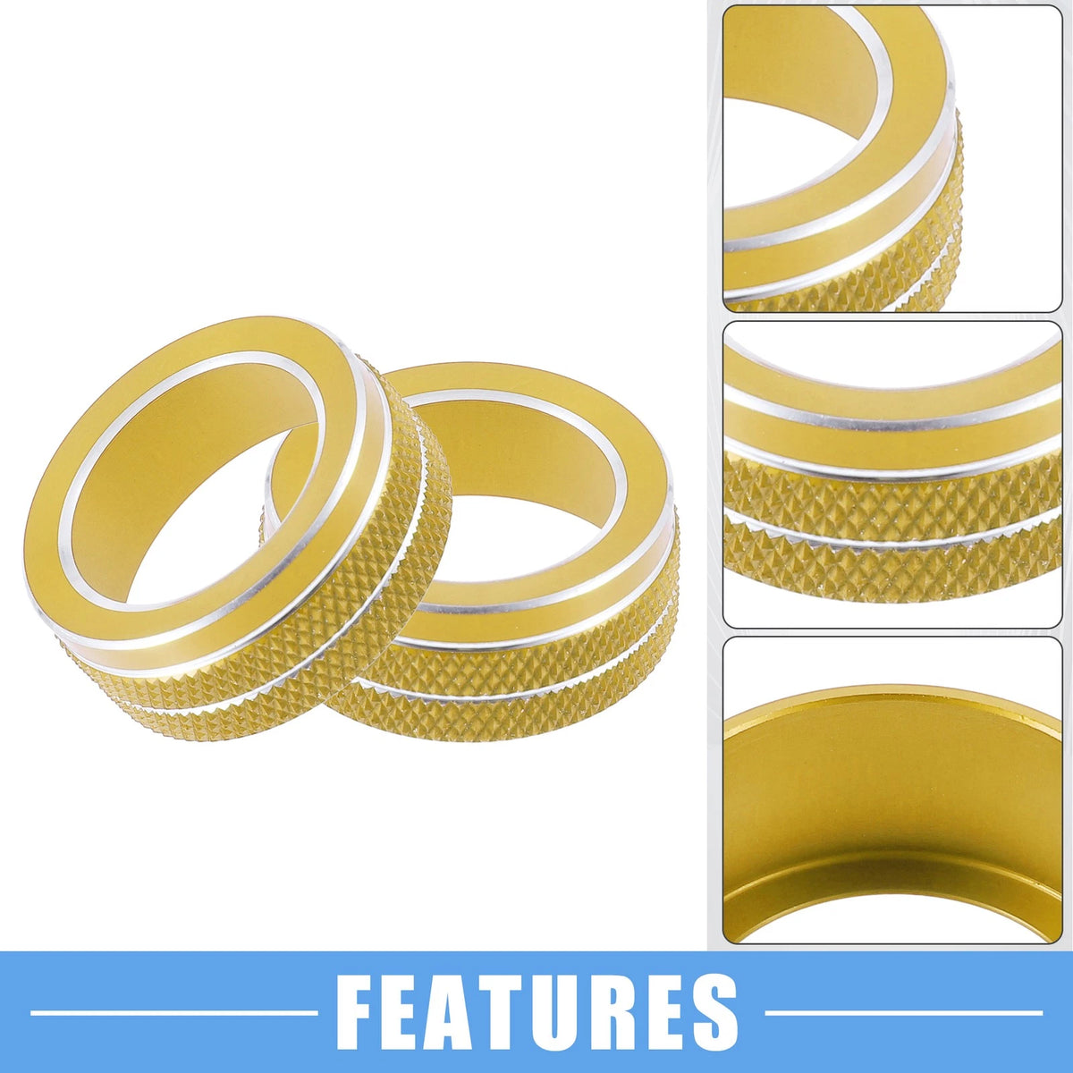 AC Control Switch Knob Cover for Toyota Corolla 2020-2022 Gold Tone (2 x)