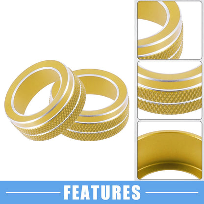 AC Control Switch Knob Cover for Toyota Corolla 2020-2022 Gold Tone (2 x)