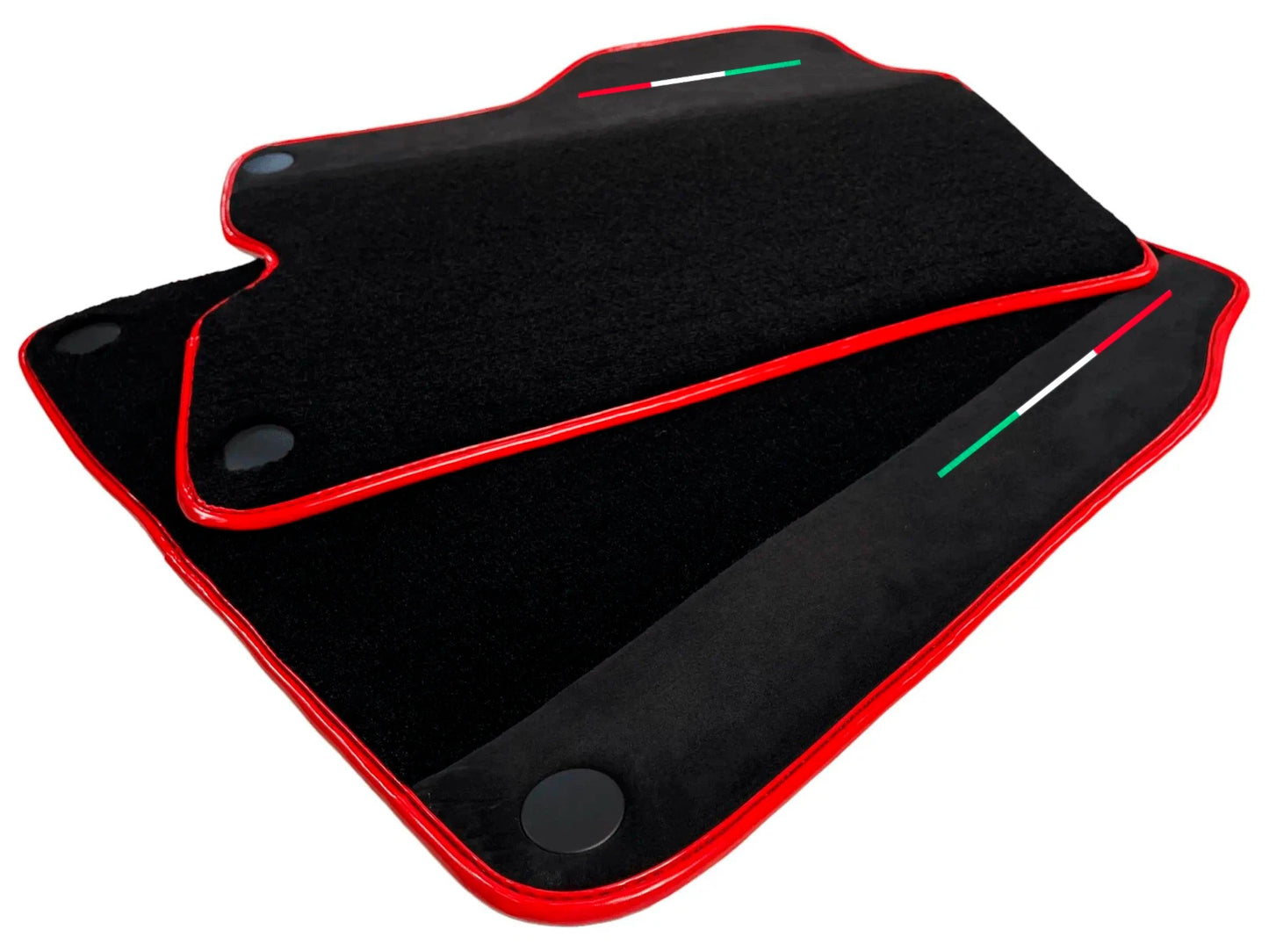 Black Floor Mats for Ferrari California with Alcantara Red Trim (2008-2014)
