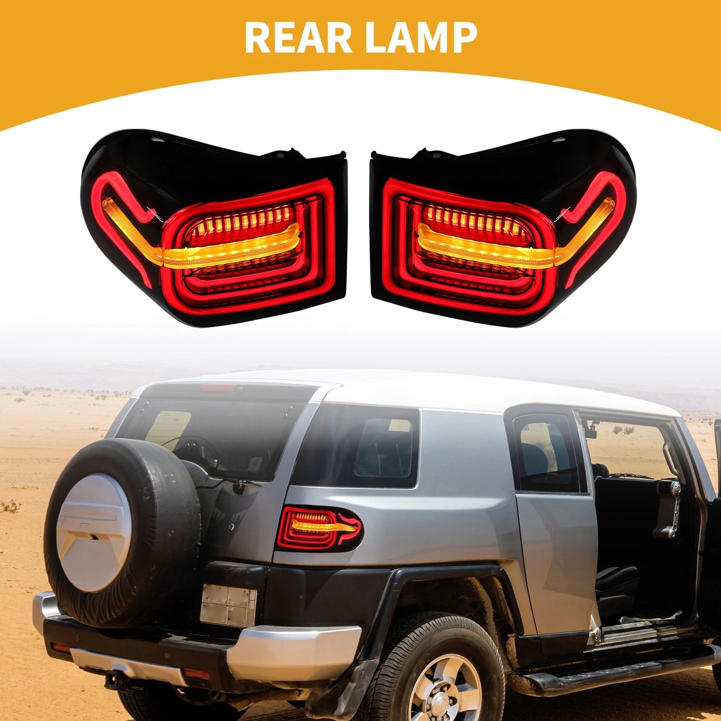 1 x Pair OLED Tail Lights Assembly for Toyota FJ Cruiser (2007–2014)