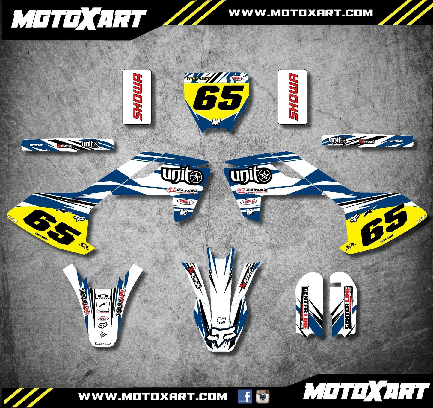 Custom Graphics Kit for Husqvarna 65 2016-2019 DIGGER Style Decal