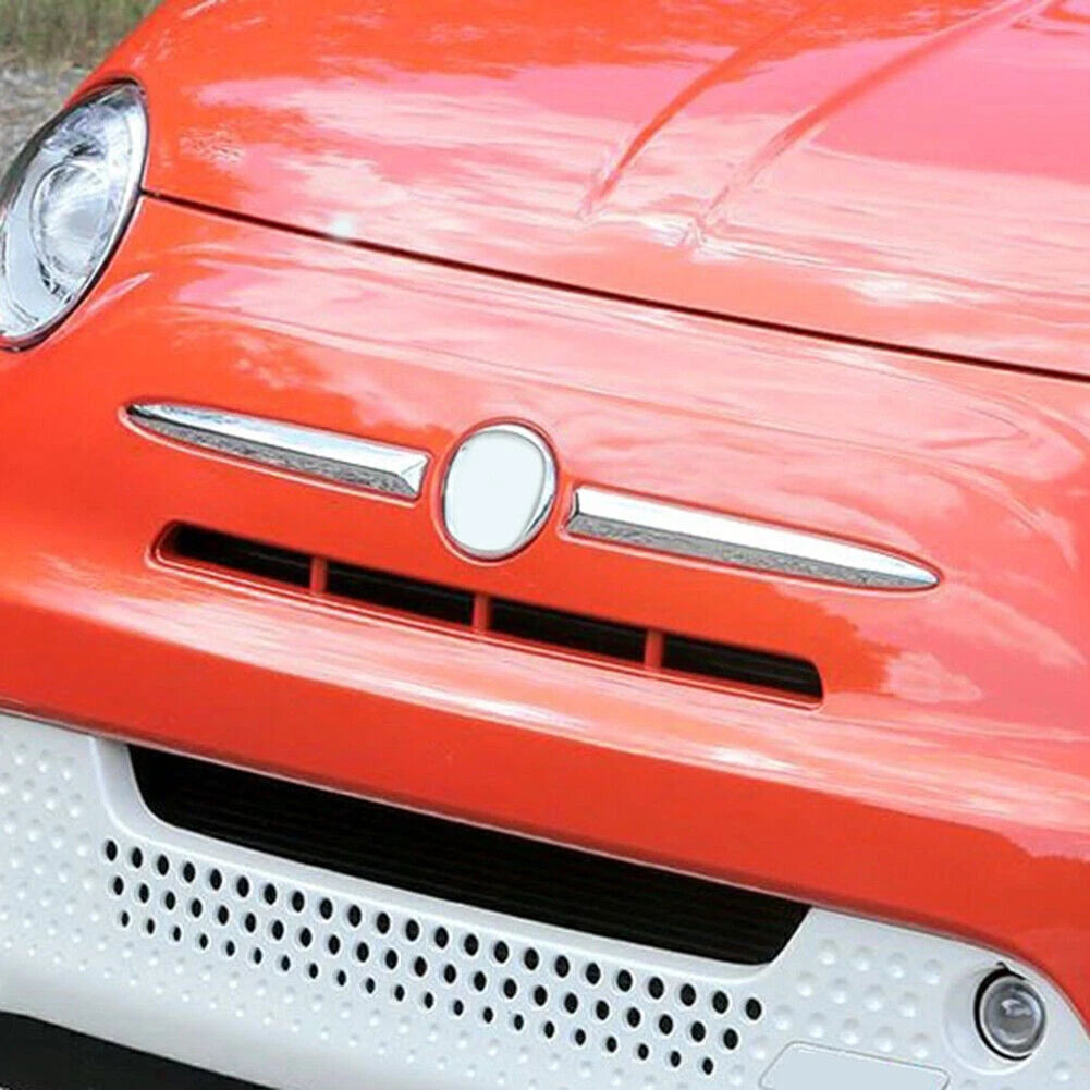 Chrome Front Bumper Upper Grill Trim Cover for Fiat 500 (2007-2015)