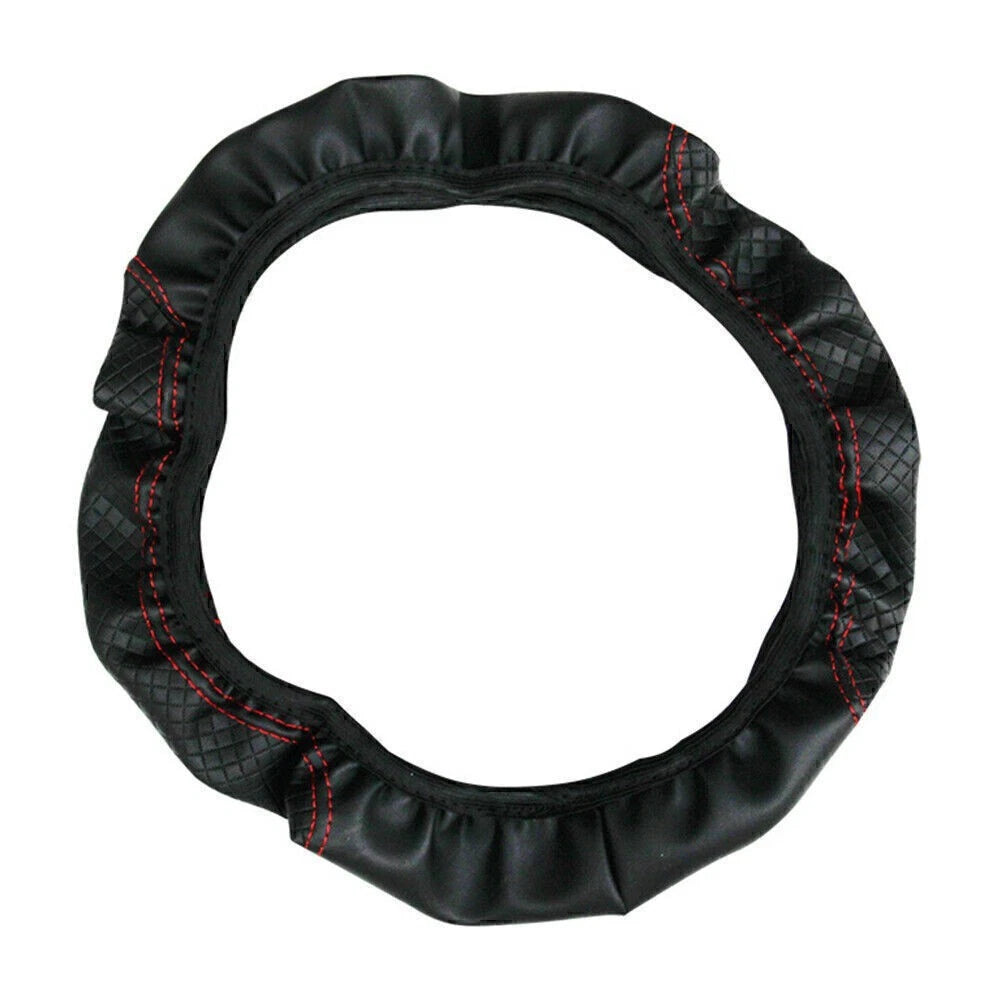PU Leather Steering Wheel Cover 15"/37-38CM for Car Accessories