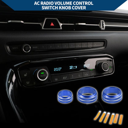 AC Radio Volume Switch Knob Cover Ring for Toyota Supra (2018-2022) - 3 Pcs